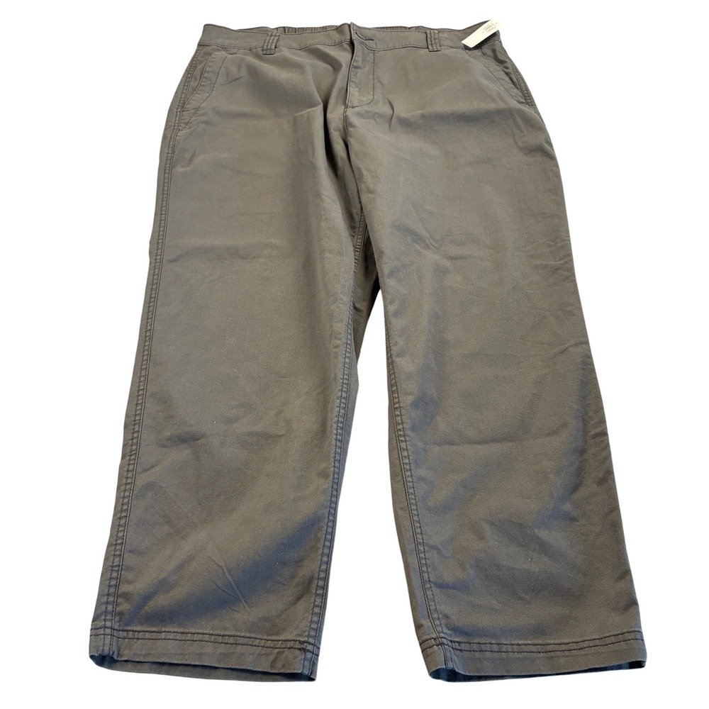 NWT Old Navy OGC Chino Pants Women's XL Gray Tapered Straight Leg High Waisted